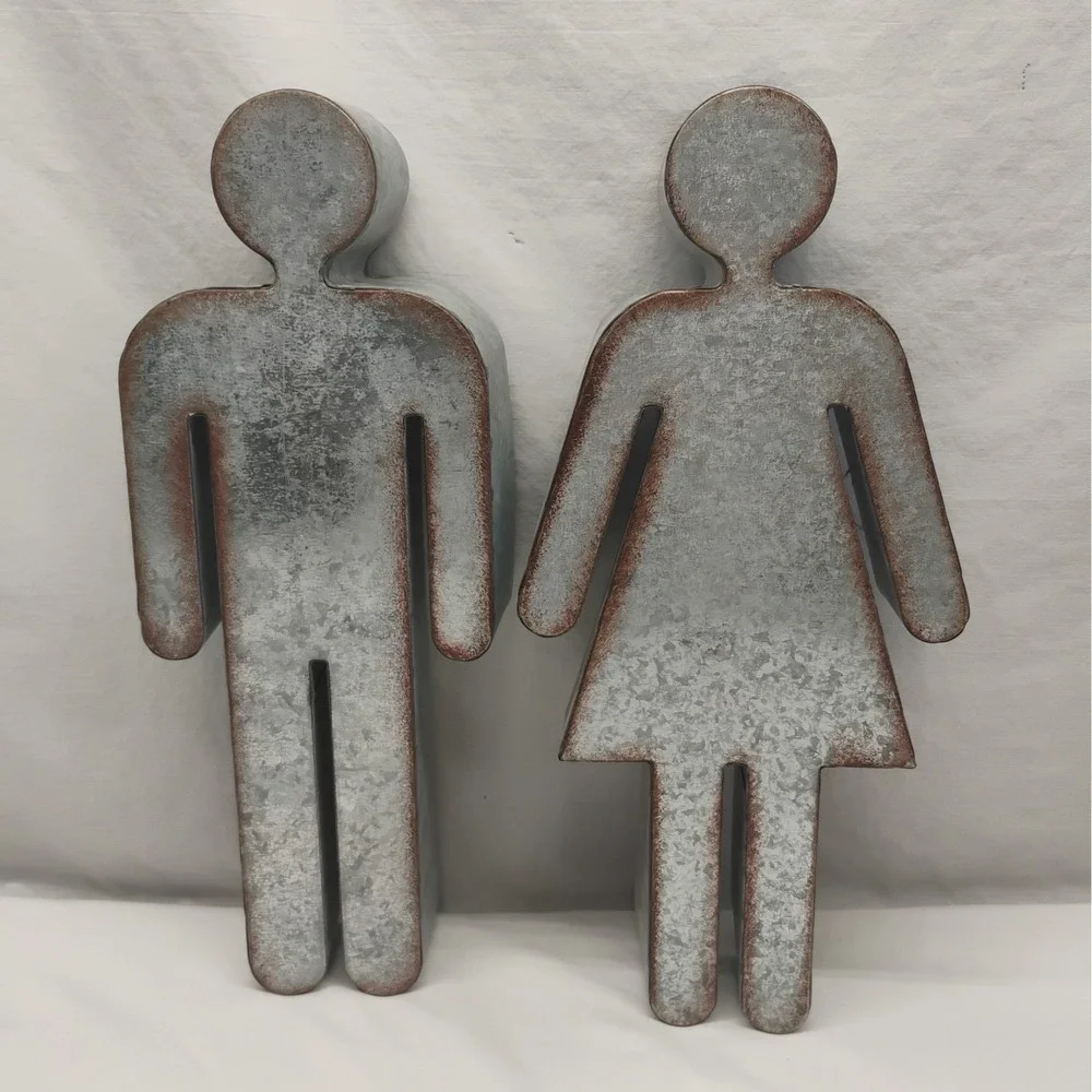 Men Women Ladies Metal Restroom Sign Bathroom Boy Girl Bar Dorm Decor 14